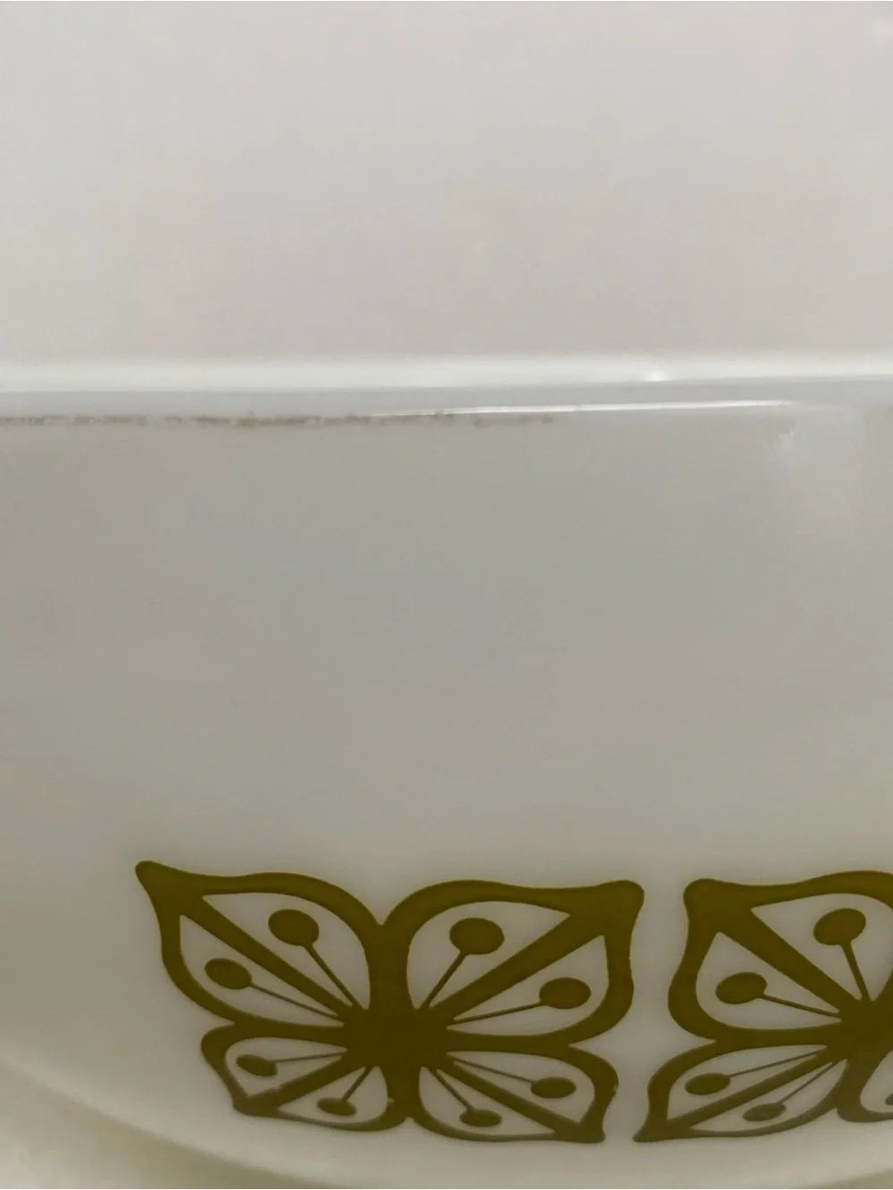Vintage PYREX 4Qt #444 Autumn Square Floral Green Verde Cinderella Mixing Bowl